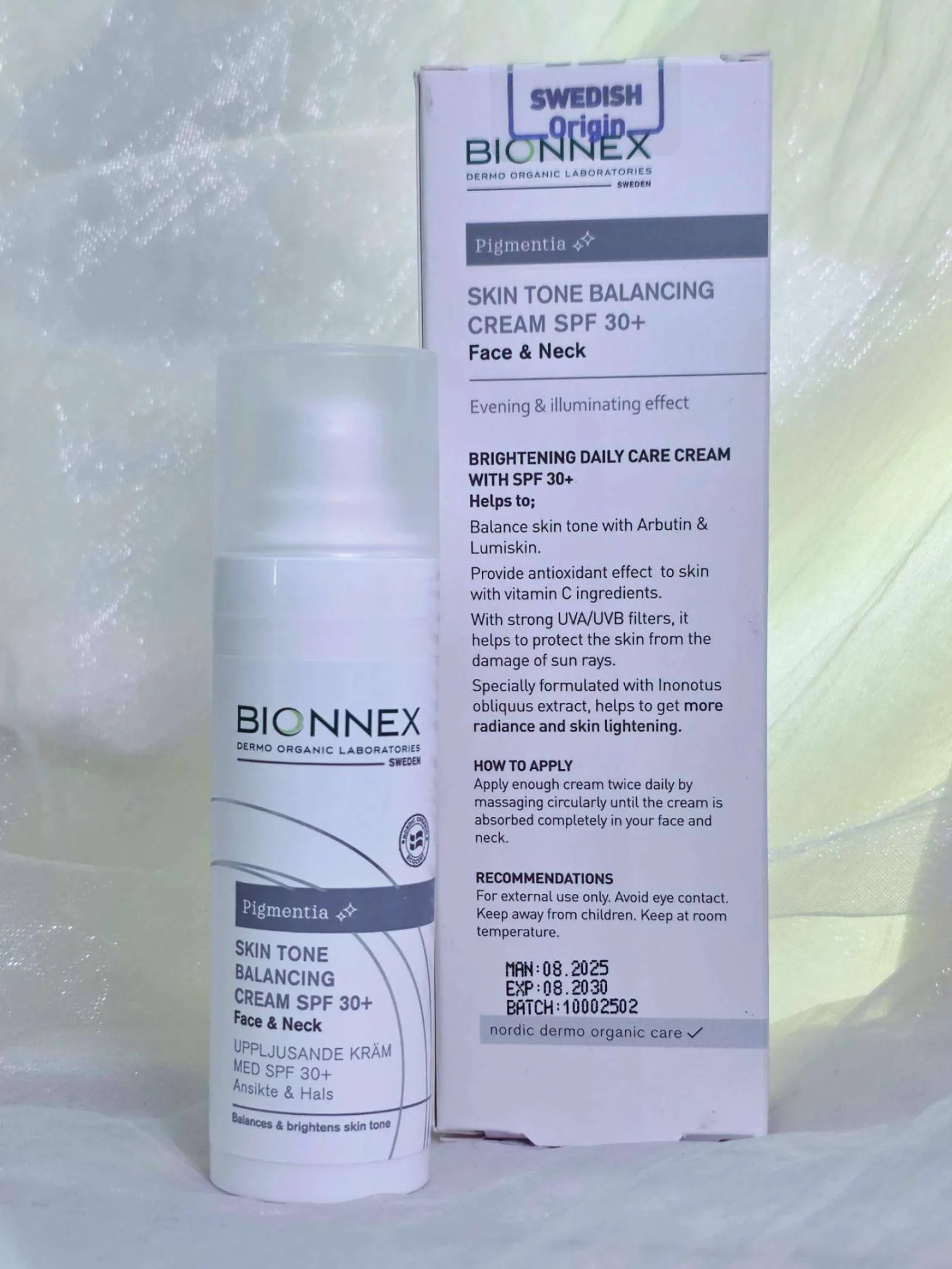 كريم بيونكس بيجمنتيا الطبي لتوازن لون البشرة مع عامل حماية (SPF 30+) للوجه والرقبة (BIONNEX Pigmentia Skin Tone Balancing Cream SPF 30+)