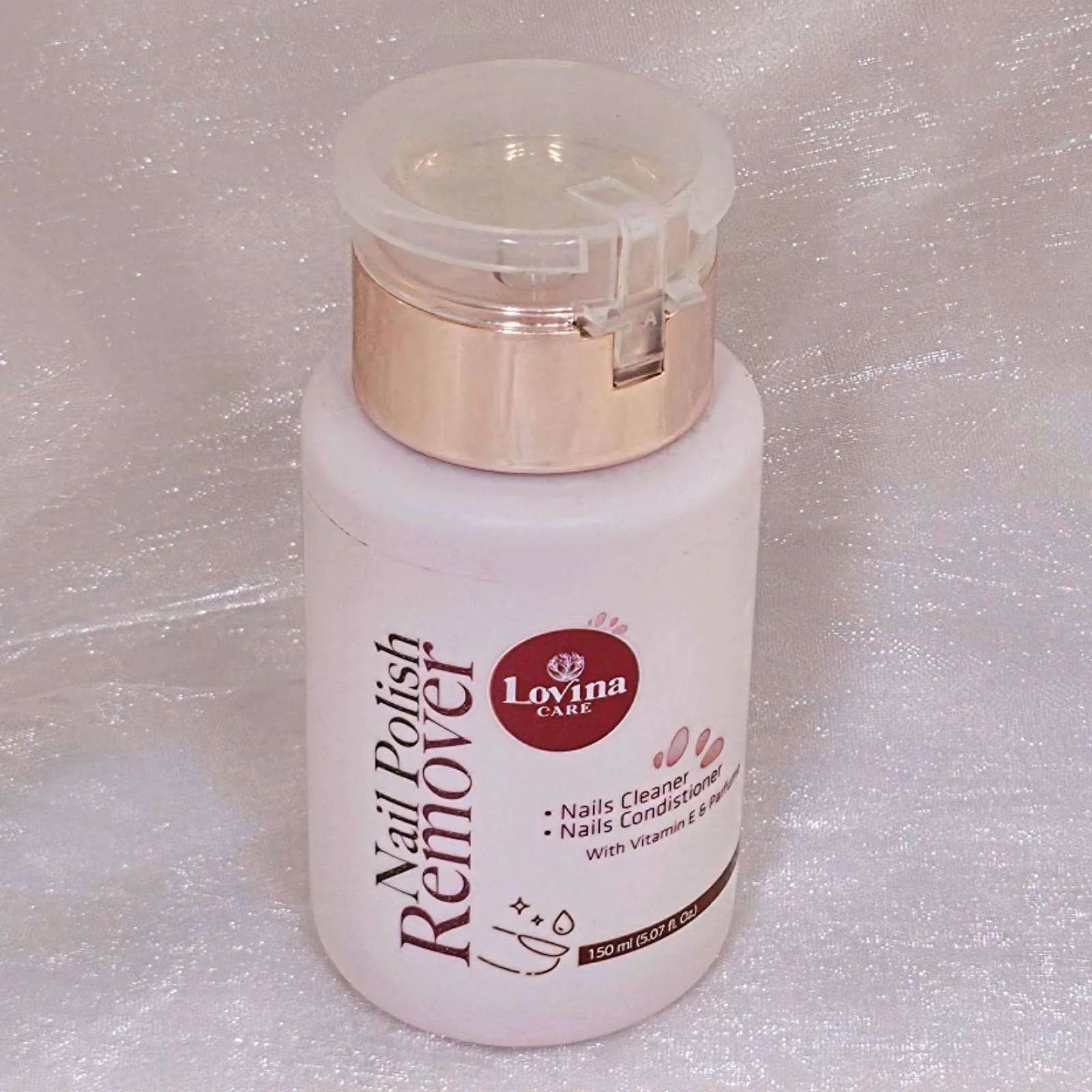 مزيل طلاء الأظافر المغذي بفيتامين E من لوفينا كير (Lovina Care Nail Polish Remover)